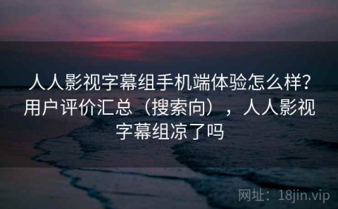 人人影视字幕组手机端体验怎么样？用户评价汇总（搜索向），人人影视字幕组凉了吗