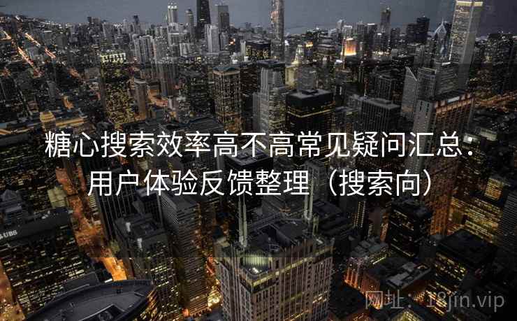 糖心搜索效率高不高常见疑问汇总：用户体验反馈整理（搜索向）